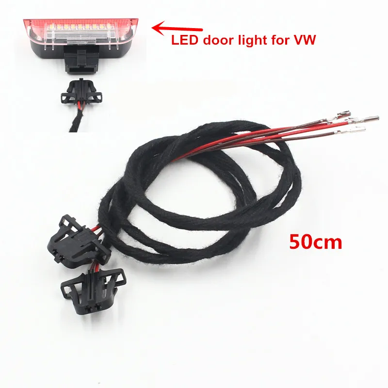 

For VW LED door warning courtesy welcome light relay cable extension harness for VW GOLF JETTA CC TIGUAN PASSAT MK5 LED cables