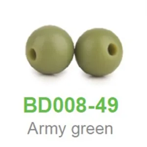 Chenkai 100 шт 12 мм Силиконовые Бусины DIY детские кольцо для соски зубные кольца для детей ювелирных изделий сенсорными игрушечный бисер BPA бесплатно - Цвет: Army Green