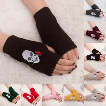 

Women Girl soft and comfortable Knitted Arm Fingerless Warm Winter Gloves Soft Warm Mitten Comfortable gloves L50C