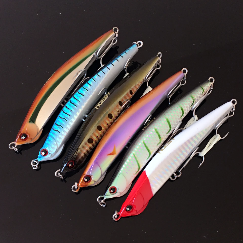 

6PCS sinking lure isca artificial 3d eye pencil fishing lure 12cm 33g sinking lures fishing hook iscas de pesca pencil wobbler