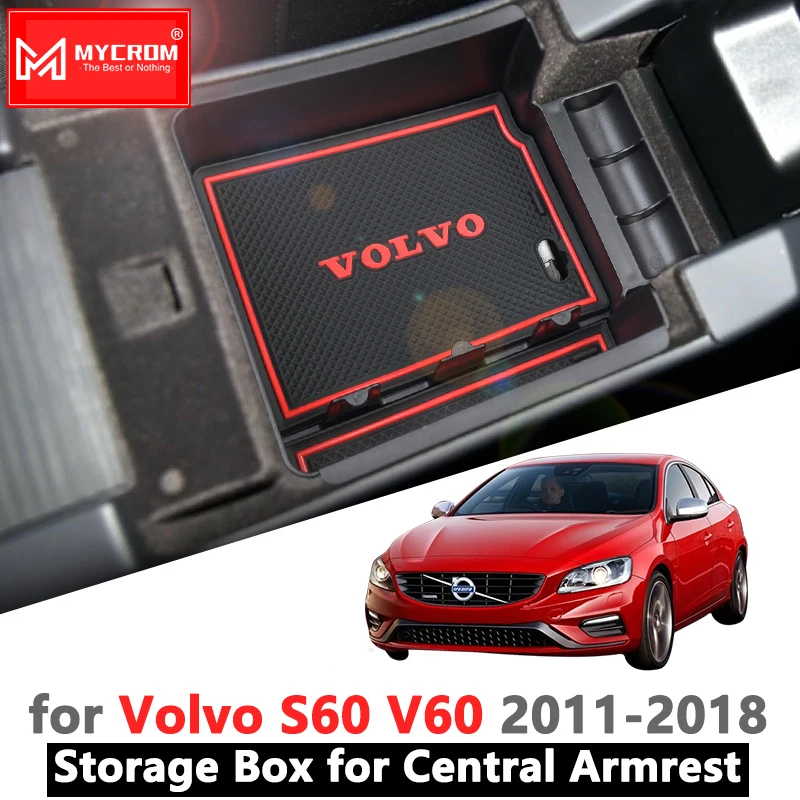 Подлокотник коробка для хранения средства ухода для Volvo S60 Volvo V60 автомобильный Органайзер аксессуары 2011 2012 2013