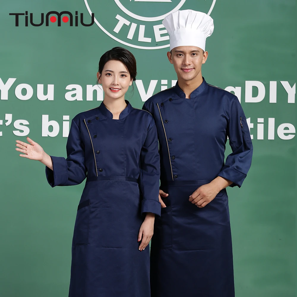 

Top Restaurant Long Sleeve Chef Work Clothing Food Service Kitchen Cuisine Men Women Cooking Uniform Chef Waiter Jacket Overalls
