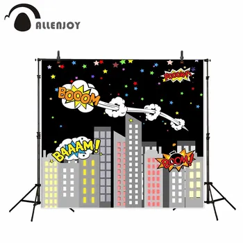 

Allenjoy photography background Colorful stars night boom city buildings backdrop photography studio camera fotografica
