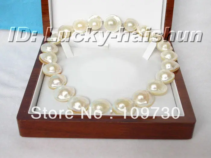 

Jewelry 001016 RARE 20.2MM 100% NATURAL WHITE SOUTH SEA MABE PEARL NECKL