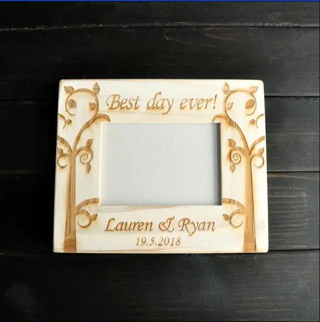 Personalized Retro White Frame Wedding Picture Frame Engagement Gift