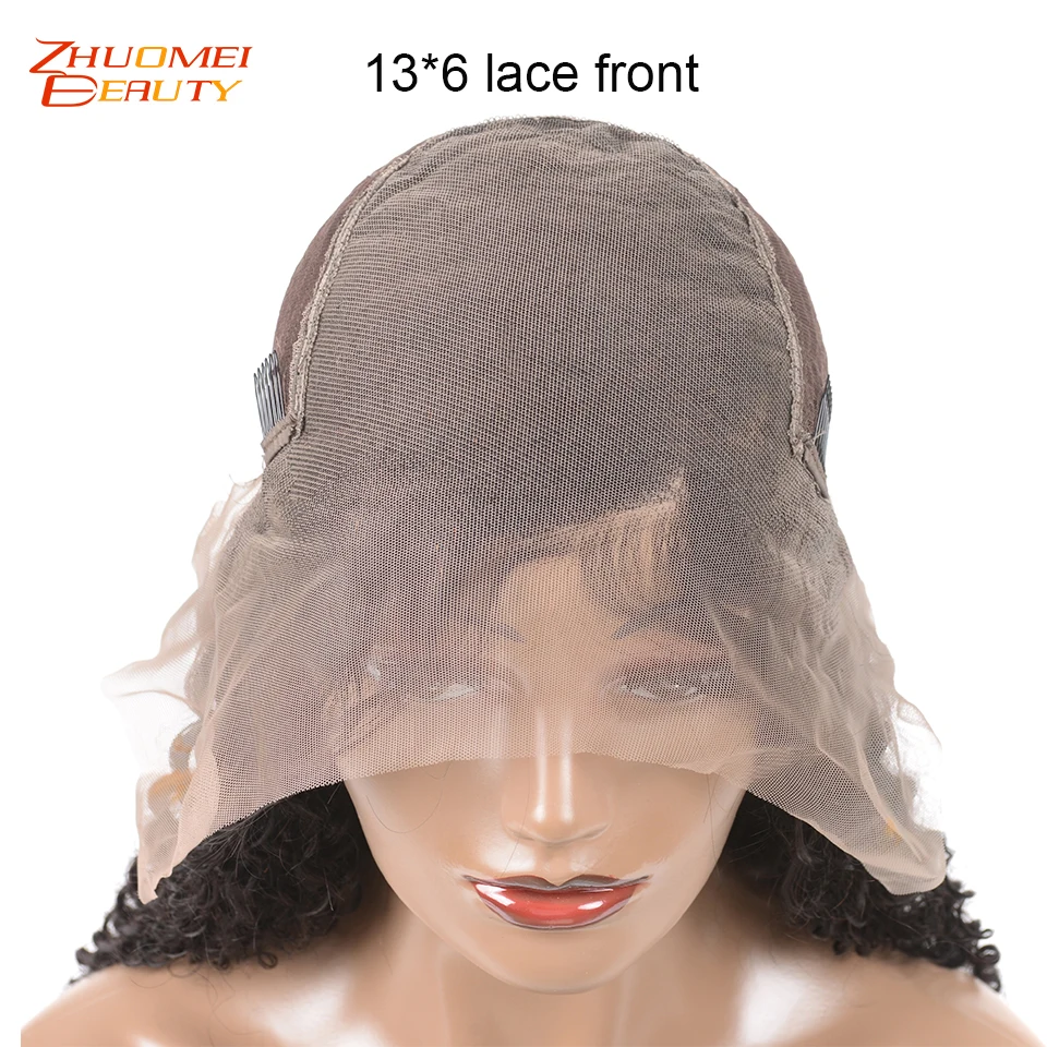 Zhuomei beauty 13*6/13*4 глубокая волна фронта шнурка человеческих волос парики 150% перуанские волосы с неповрежденной кутикулой парик предварительно сорванный парик шнурка с детскими волосами