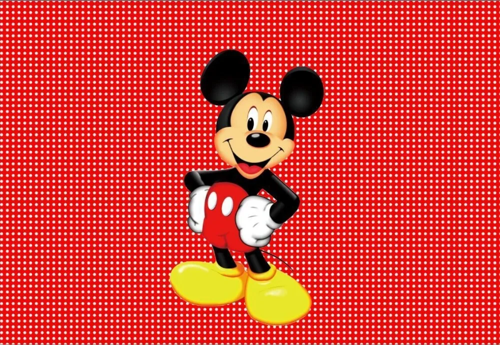 7x5FT Red Polka Dots Mickey Custom Photo Studio Background Backdrop