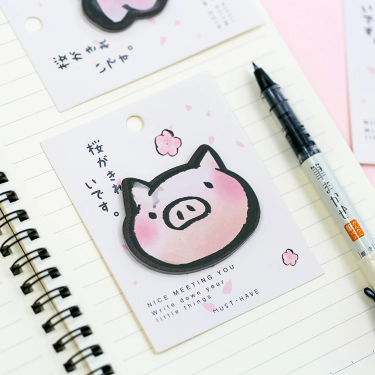 Мультяшная Сакура Милая Копилка Липкие заметки самоклеющиеся блокноты Kawaii Стикеры для блокнотов бумага школьные офисные канцелярские принадлежности