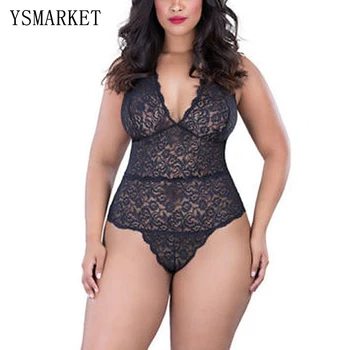 

Hot sexy teddy lingeries erotic black red pink lace babydoll womens transparent chemise plus size see through sleepwear H6190