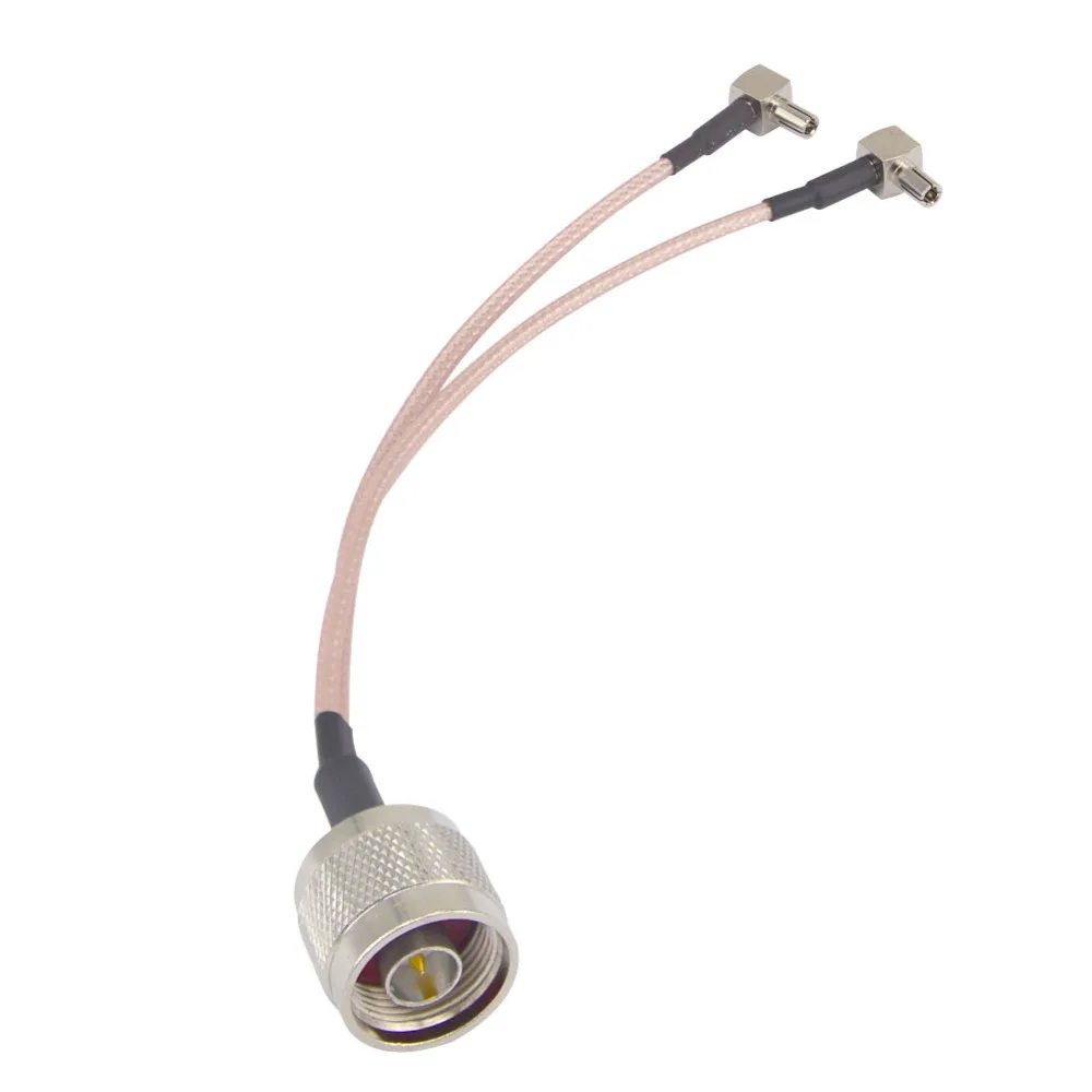 

N Male to 2 X TS9/CRC9 Male Connector Y type Antenna Cable Splitter Combiner Pigtail Cable RG316 15CM for HUAWEI 3G/4G modem