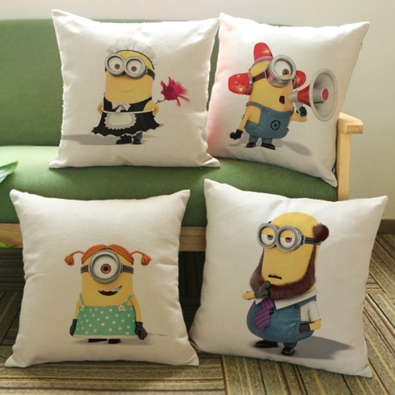

Minions pillow covers decorative cushion covers for sofa Pillows Cartoon Xiao Huangren pillowcase cushions cover home decor