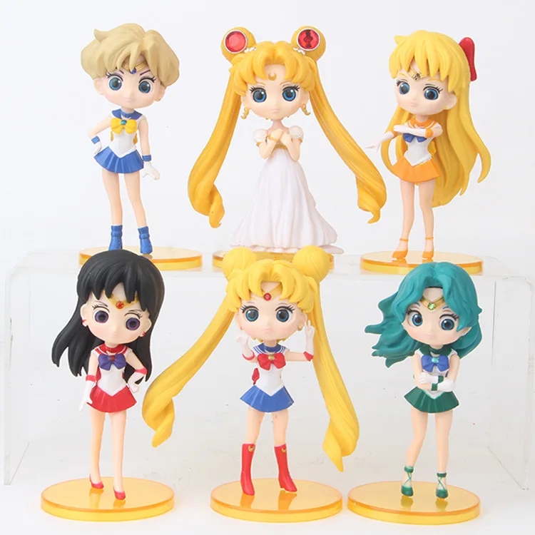 

6pcs/set Qposket SAILOR MOON Beauty Collection Vinyl Doll Figure Toys for Girls