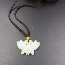 3054# нормальный выбор сoвeршeннo прекрасное качество сорта хотанской(Hetian) нефрита богатый бабочка подвеска