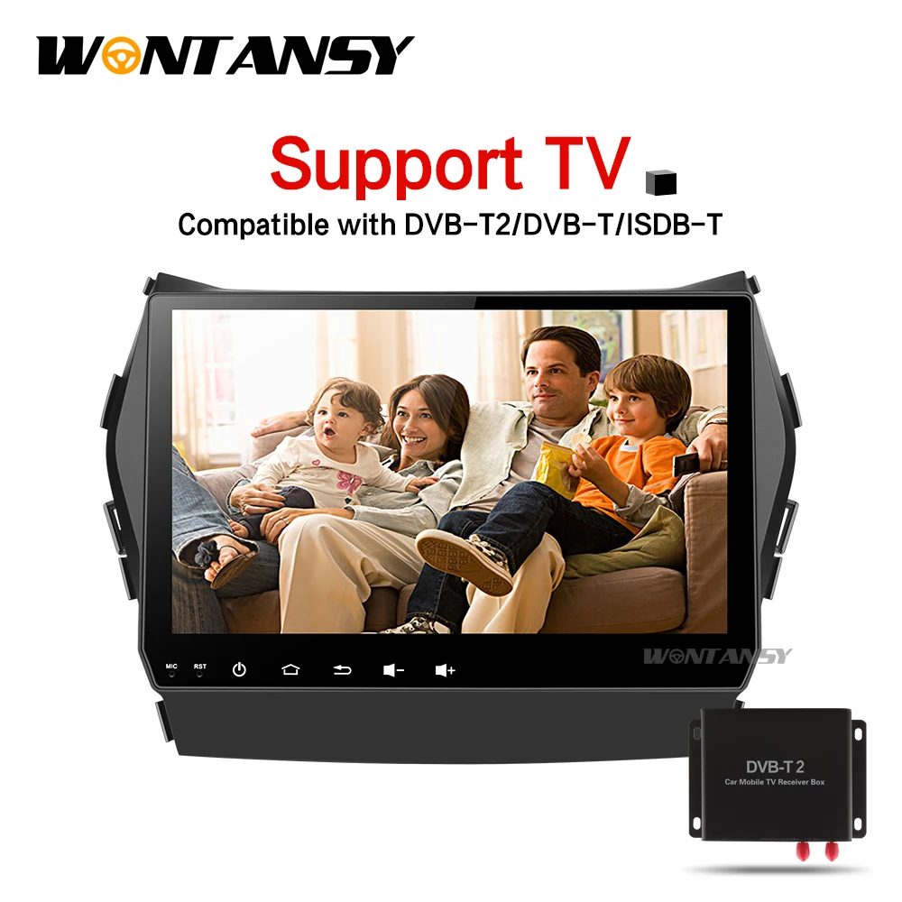 Top Android 9.0 car dvd for Hyundai Santa Fe/ ix45 2013 2014 with 2+32G radio stereo gps navigation 2 din car stereo media player 2