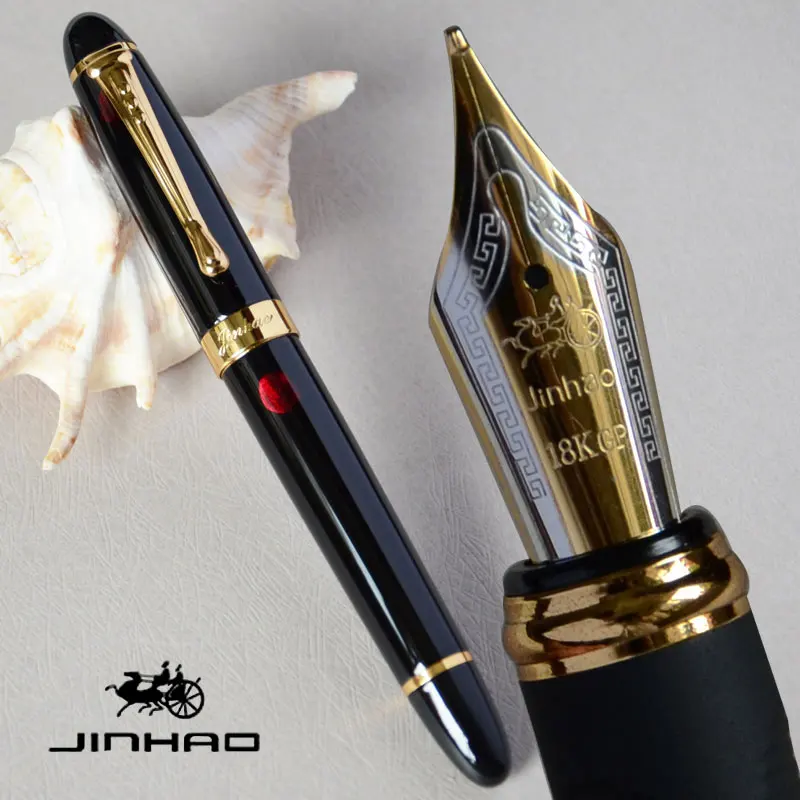 JINHAO X450 глянцевый черный 18KGP 0,7 мм перо с широким основанием перьевая ручка JINHAO 450 роскошный бизнес фиолетовый винный Зеленый Золотой 21 выбор цветов