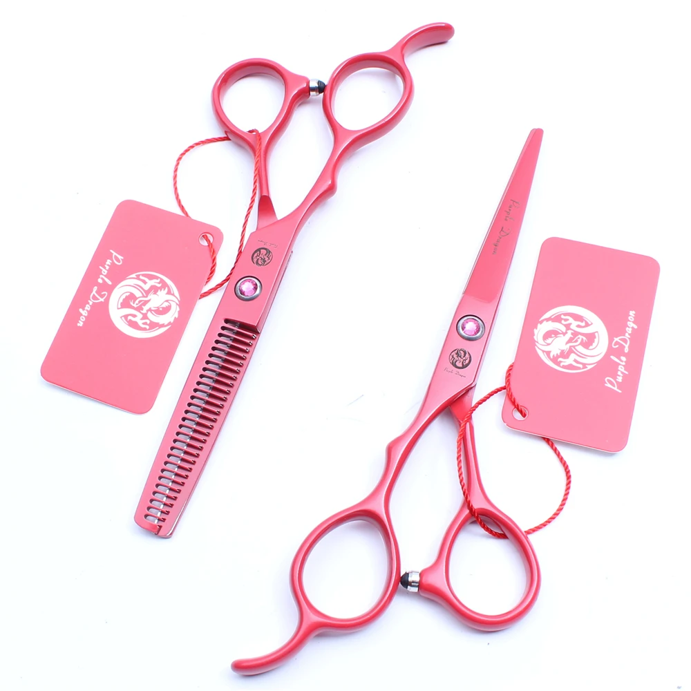 Left-Hand 5.5Inch 16cm Purple Dragon Red Professional Hairdressing Scissors Cutting Thinning Shears Hair Z8001 | Красота и здоровье