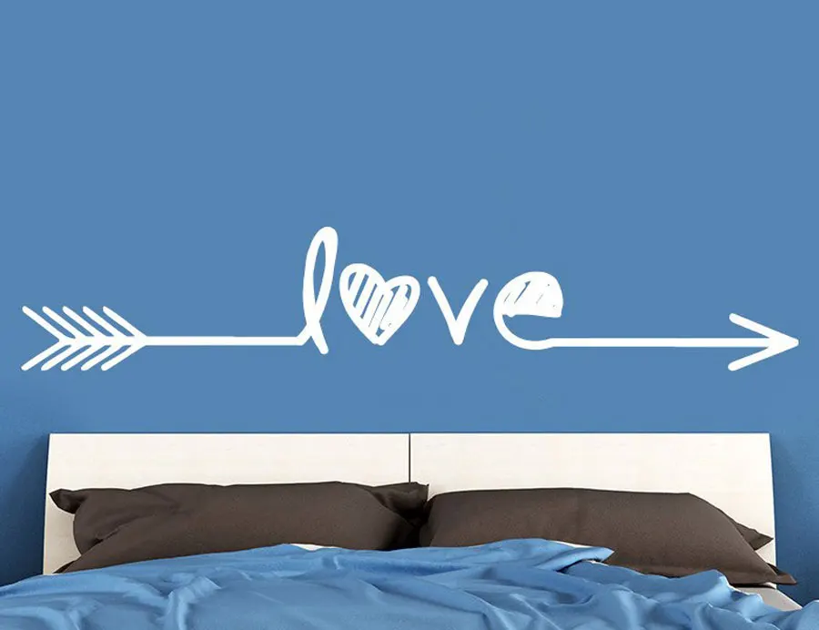 DIY non-toxic Vinyl PVC Arrow Wall Decal love shape wall sticker art mural paper bedroom background decals | Дом и сад