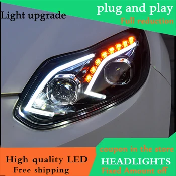 

Car styling Head Lamp Case For Ford Focus MK3 2012-2014 Headlights LED Headlight DRL Low Beam HID Xenon Moving Turn Signal Light