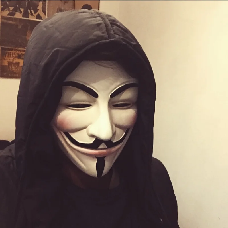 V для Vendetta смоляная маска Guy Fawkes Anonymous косплей маски на Хэллоуин 2 цвета