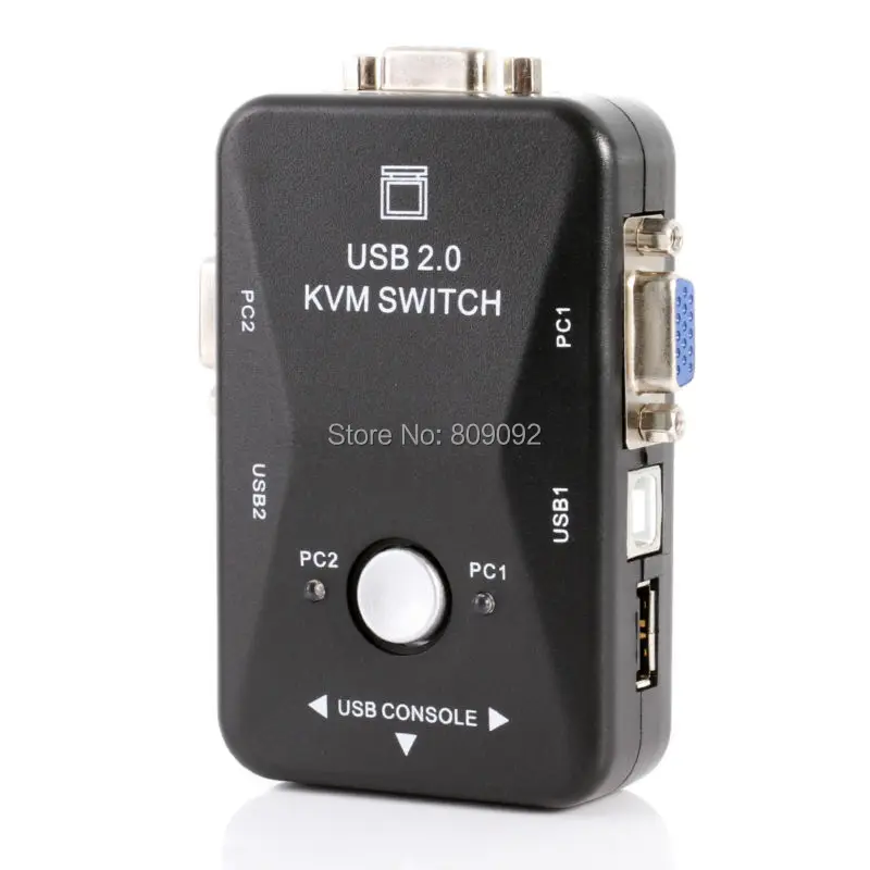 New 2 Ports USB VGA KVM Switch Box For Mouse Keyboard Monitor Sharing Computer PC