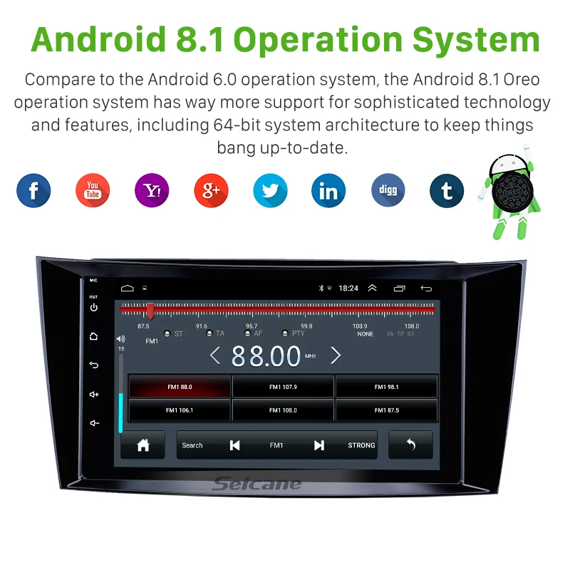  Seicane Android 81 coche GPS estéreo unidad reproductor para 2001 2002 2003-2010 Mercedes Benz Clas