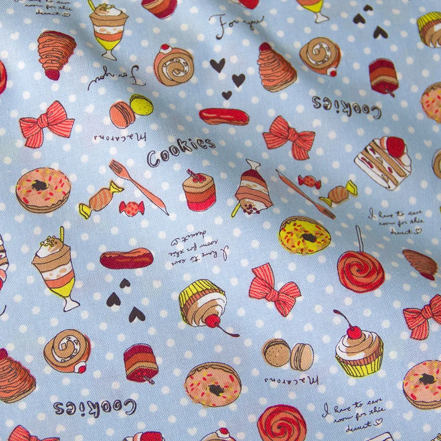 

50cm*110cm Japanese Patchwork Fabrics Textile Quilting Cloth Cotton Fabric Cookies Pattern B