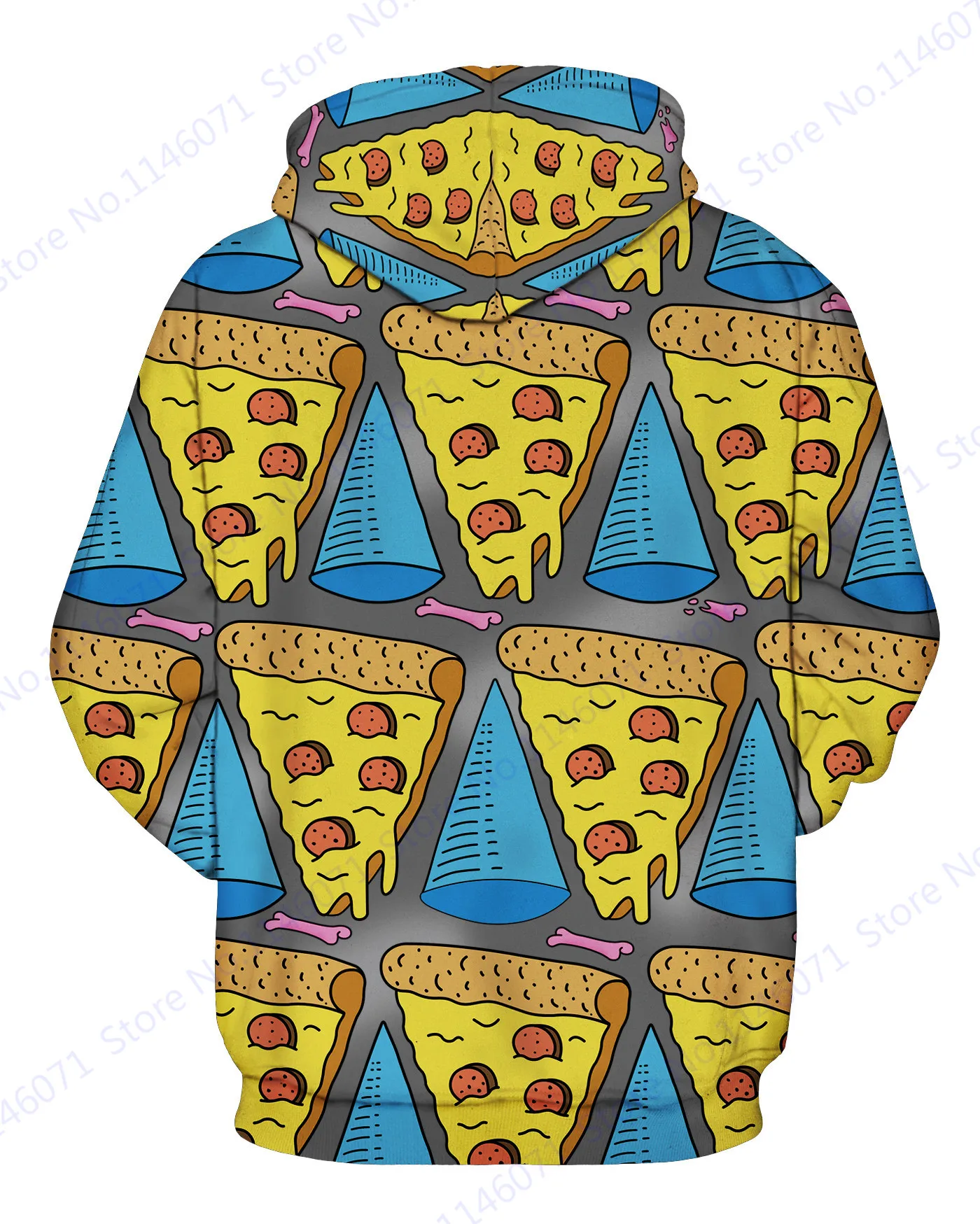 Alien Lucu Makan Pizza Skateboard Kaus Musim Dingin Wanita Kebesaran