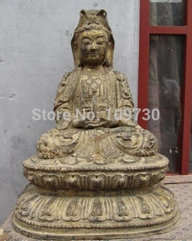 

003292 18 Tibetan Copper bronze the Eight Immortals Kwan-Yin Guan Yin Buddha Statue