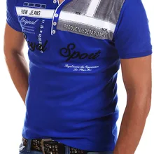 ZOGAA летние Для мужчин Повседневное Поло рубашка ребята для мальчиков короткий рукав письмо рубашки поло с принтом с треугольным вырезом тонкая рубашка-поло XS-4XL