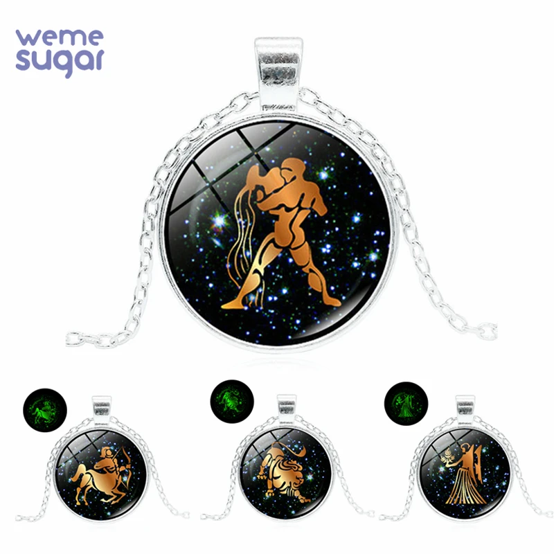 WeMe Ретро 12 Созвездие Ожерелье Virgo Libra Знак зодиака Скорпион знаковые украшения