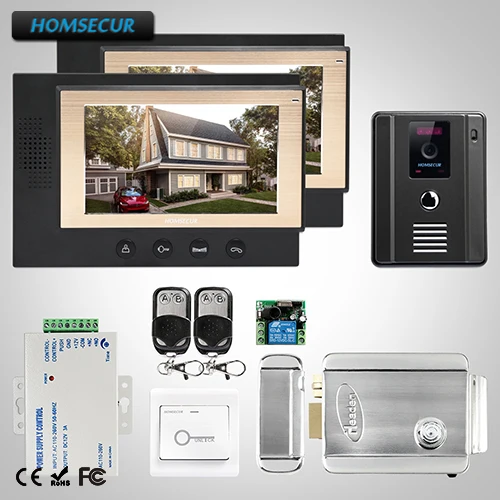 

HOMSECUR 7" Wired Hands-free Video&Audio Home Intercom+Outdoor Monitoring (TC011-B+TM701-B)