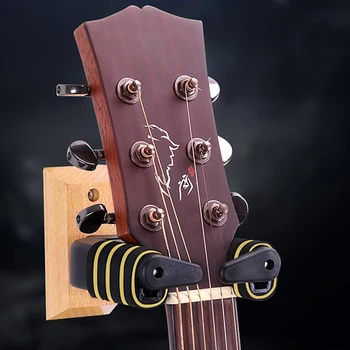 

Automatic Lock Bass Stand Gravity Support Rack Holder Accessories Hook Display Guitar Hanger Rotate Wood Base Wall Mountable