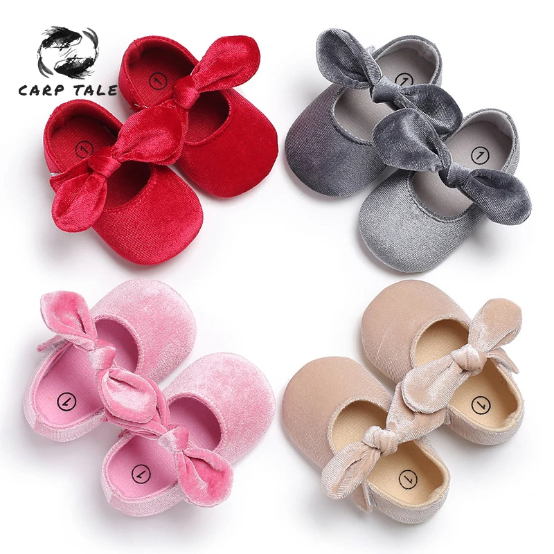 

2019 The New 0-18M Toddler Baby Girl Soft PU Princess Shoes Bow Bandage Infant Prewalker New Born toddler moccasins Baby Shoes