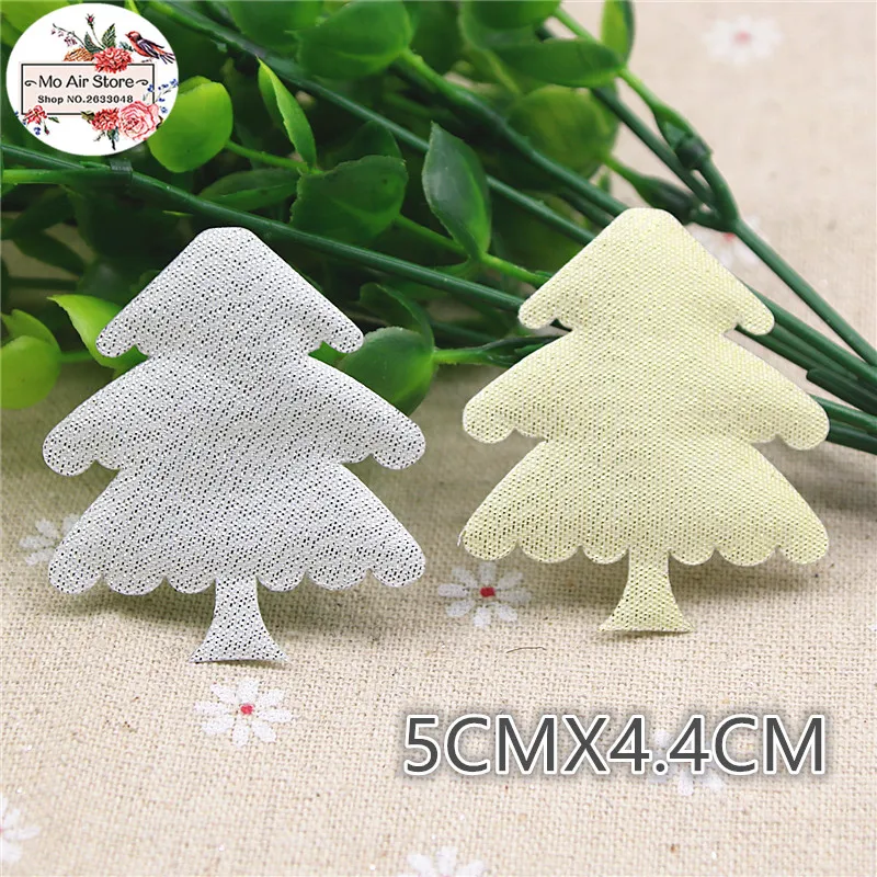 20pcs Cloth patches golden/silver Christmas tree Appliques for clothes Sewing Supplies diy craft ornament | Дом и сад