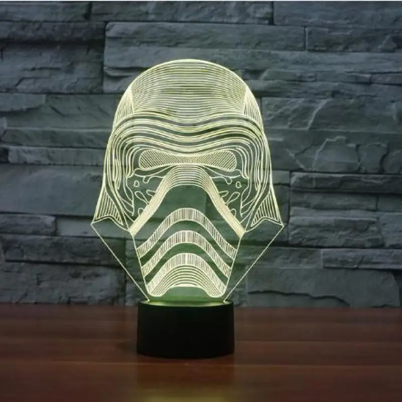

LED 7 Colors Changing 3d Lamp Visual Acrylic White USB 3D Light Christmas gifts for children Kids Gifts Home Night Light