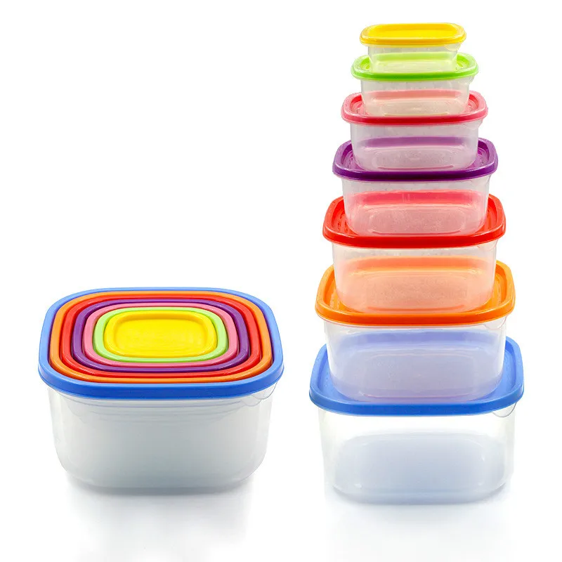 

7-Piece Leak-Proof Microwave and Fridge Safe Portion Control Container kit with Multi-color Lids,Ideal Food Storage Containers