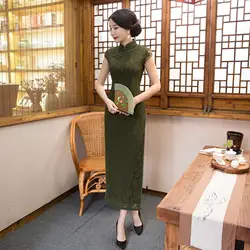 2017 Лидер продаж Для женщин Qipao платье gambiered кантон Марли длинное платье шелк очаровательный вечернее платье Cheongsam старинные китайский стиль