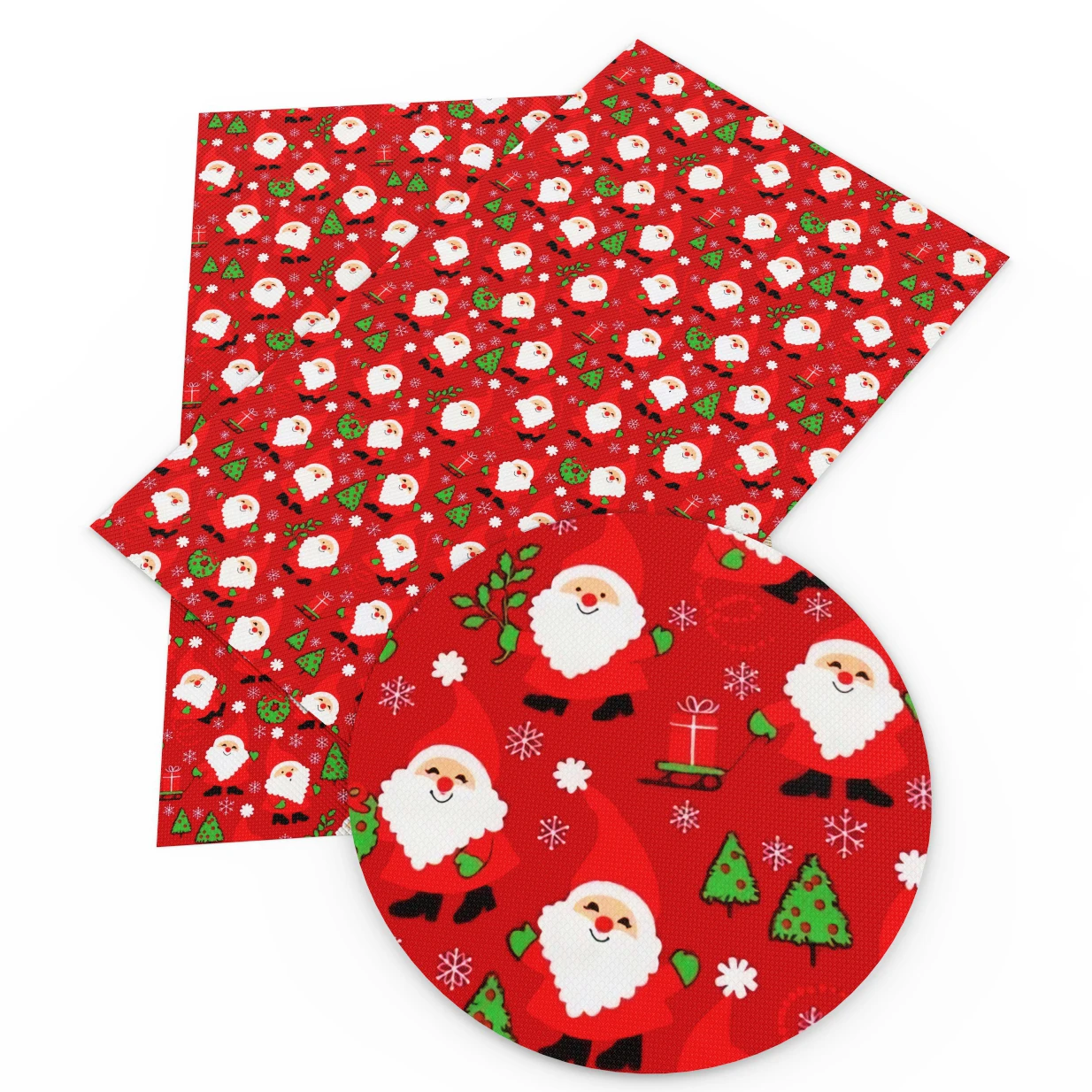 

David accessories 20*34cm Christmas Santa Faux Artificial Synthetic Leather DIY Sewing Fabric for Garment Knotbow Bags,1Yc4608