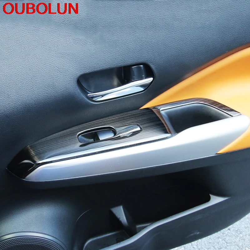 Внутренняя дверь и окно OUBOLUN из нержавеющей стали для Nissan Kicks 2017 LHD 4 шт.|interior window