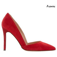 Aiyoway Women Shoes Pointed Toe High Heels Pumps Autumn Spring Party Shoes Slip-On Faux Suede Big Size Red pumps women shoes Aiyoway Women Shoes Pointed Toe High Heels Pumps Autumn Spring Party Shoes Slip-On Faux Suede Big Size Red pumps women shoes