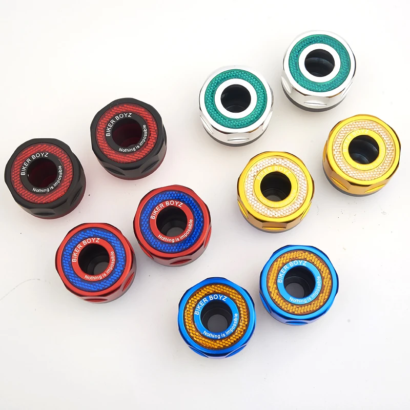 

CNC Aluminum Front Fork Wheel Frame Sliders Motorbike Falling Protection Motorcycle Accessories with Reflective warning device
