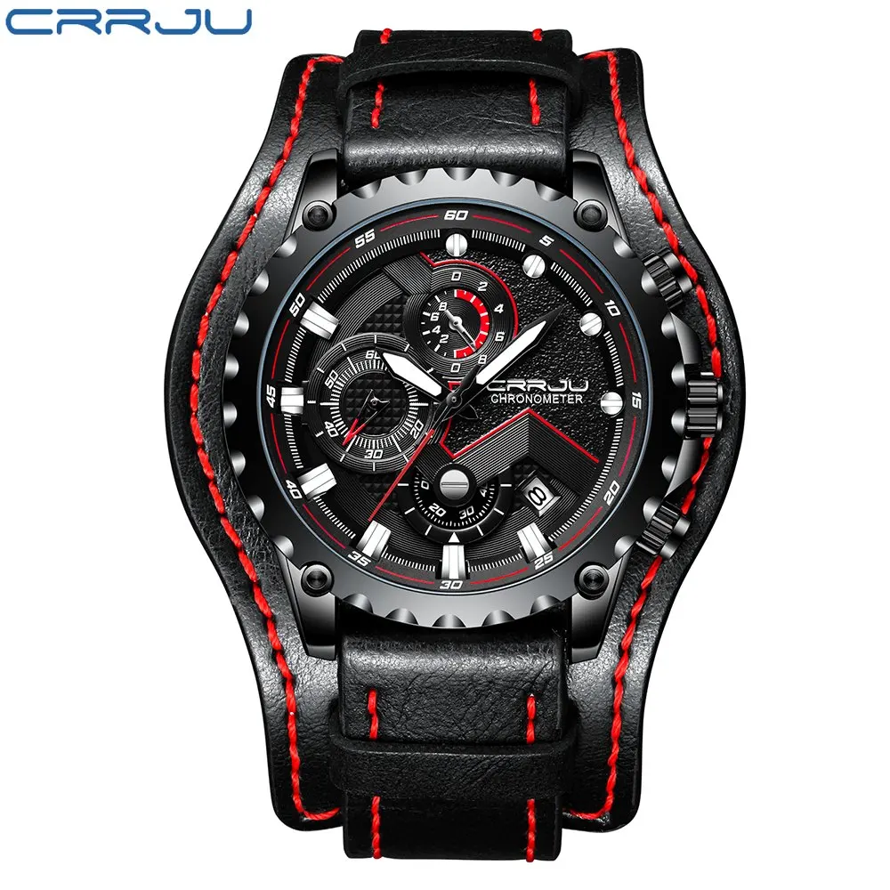 Relogio Masculino CRRJU мужские роскошные спортивные кварцевые часы Лидирующий бренд