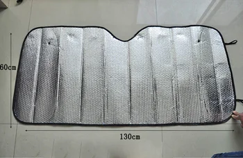 

1pc Car Front Rear Window Foldable Sun Shade Windshield Cover Block 130*60cm Sliver High Quality Auto Sun Visor Accessories