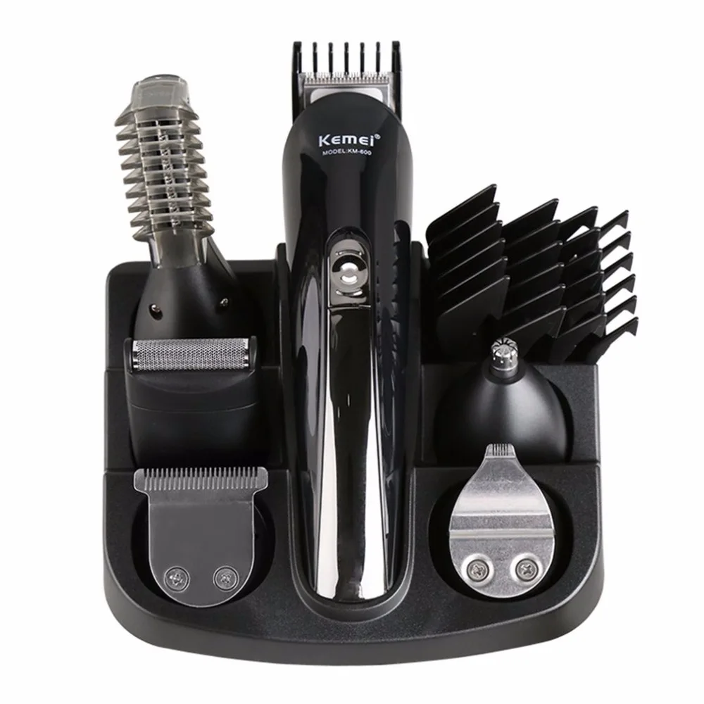Kemei 6 in 1 Rechargeable Hair Trimmer Titanium Hair Clipper Electric Shaver Beard Trimmer Men Hair Care Styling Tools new