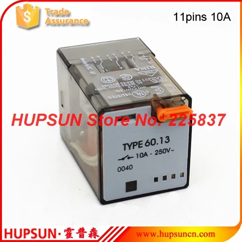 60.13 relay (10pcs) MK3P with test button 12v 24v 220v DC/AC 10A 3