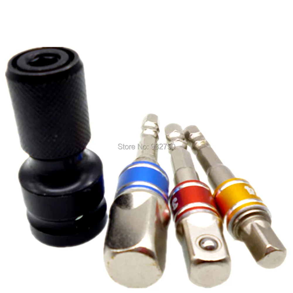 3pc Drill Socket Adapter Hex Driver Extension Bar Bit Tool