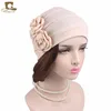 Nueva mujer elegante doble 3d flor gorro de lana para quimio gorra turbante de dormir Gorro con líneas para el cáncer pérdida de cabello gorras sombrero ► Foto 1/6