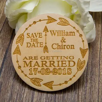 

Personalized Wedding Name Save the Date Magnets,Custom wood rustic Arrow wreath save the date,party favors gifts