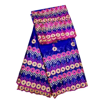 

African Lace Fabric Guinea Bazin Riche Fabric Set With 2yards French Net Lace For Blouse 2018 Latest Bazin Riche Getzner 3L67-64