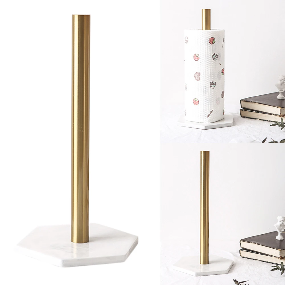 

Home Decor Desktop Rack Retro Gold-plated Organizer Nordic Marble Toilet Shelf Desktop Towel Tissue Paper Holder Kitchen Roll